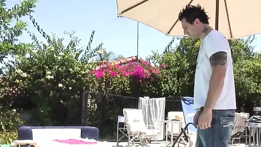 A cute young slut with hairy pussy gets fucked by a boy