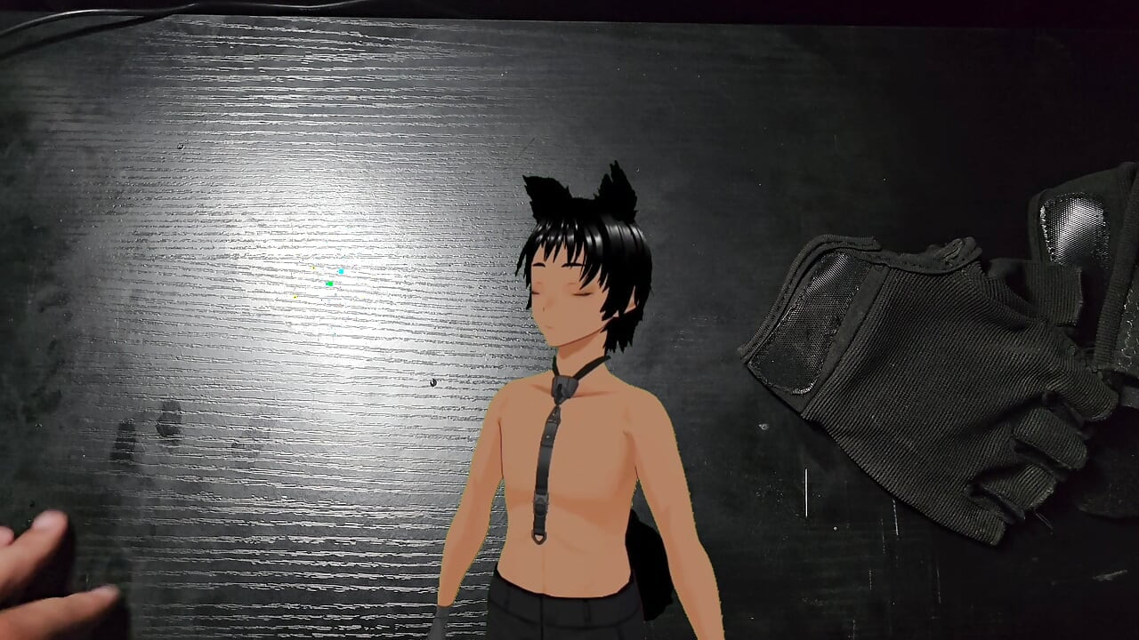 Playing with the pussy of a sex toy!