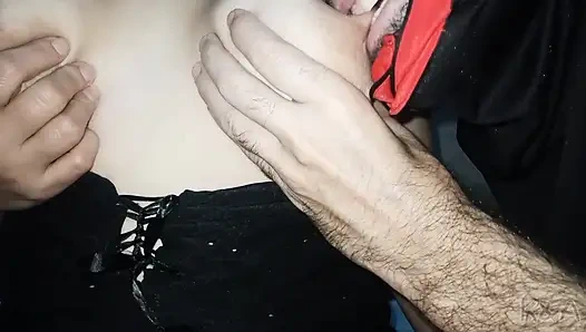 Surprising My Wife When She Makes the Bed to Suck Her Big Natural Tits and Chew on Her Huge Hard Nipples
