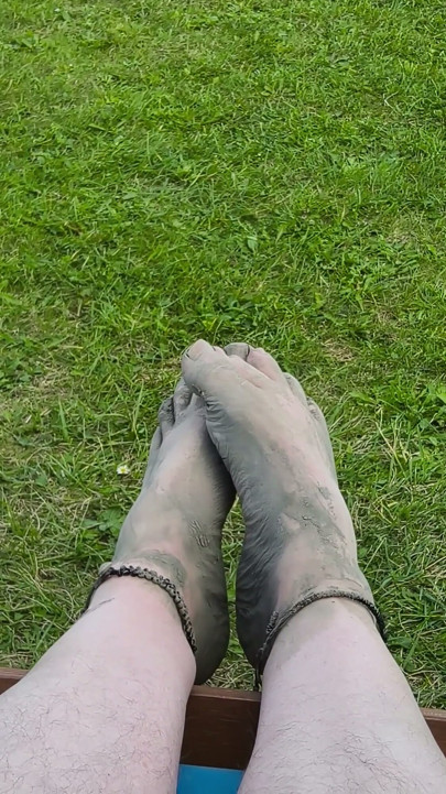 Barefoot Waiting for the Tide on the Beach