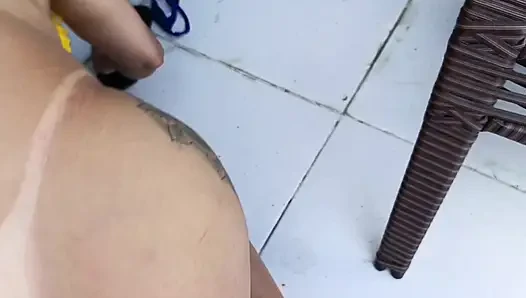 Terasta üvey oğulla seks
