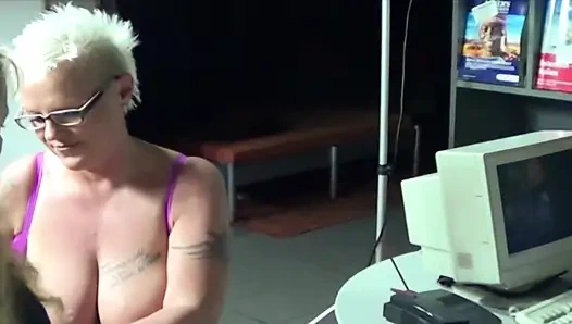 Office Sluts From France Got to Suck Cock in Threesome