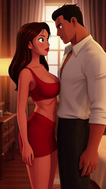 Hot Girl And Man Kissing 3d Cartoon