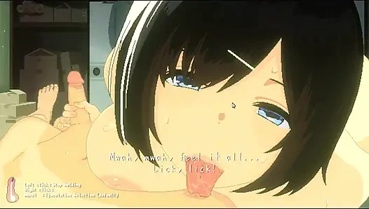 Hentai game - schätzchen mit massiven titten, grober sex bei kaltem wetter