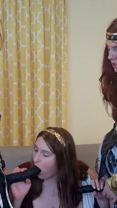 Iconic moment from "Ancient Roman Three Black Cock Oral Party"