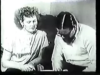 Hot unshaved brunette housewife has her pussy fucked in vintage video