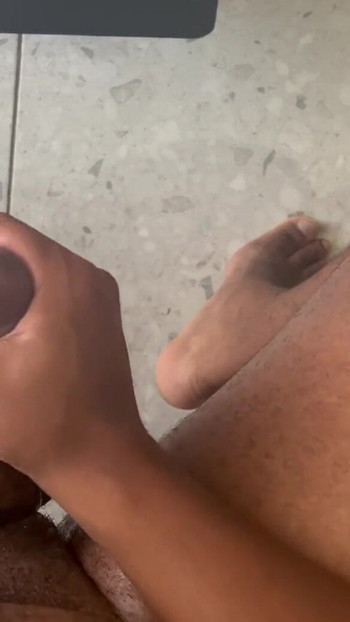 Iconic moment from "Big Guy Strokes Dick with Hands and Fleshlight until He Shoots a Big Moaning Cumshot"