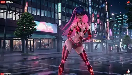 Sensual Cyberpunk Girl in Punk Style – Multiple Hot Scenes