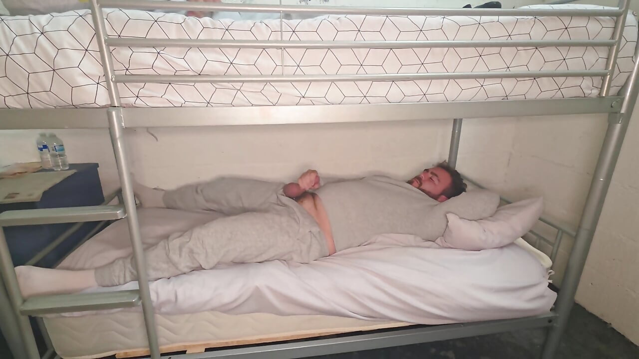 Handcuffed Prison Inmate Serviced Rough Then Stretched Wide Open Against Bunk Rail