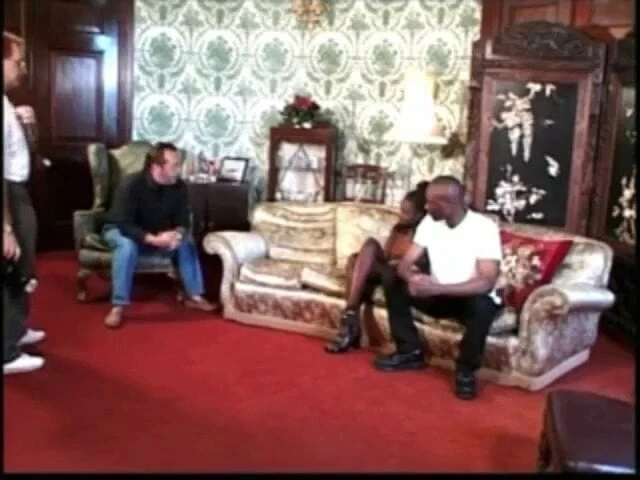 Classic British scene – 1990's Black couple and two white guys