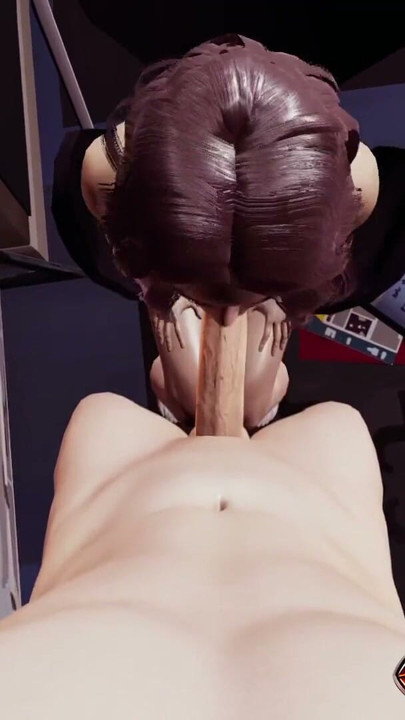 Saki the Anime Girl in 3D Hentai - Dick Glans Hands Teasing, Thrilling Sitting Sloppy Blowjob Swallowing, and On Top Titfuck | Clip 1