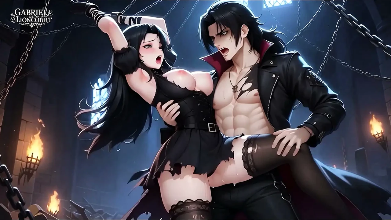Goth Girl Bound by Vampire Lord - BDSM Monster Hentai