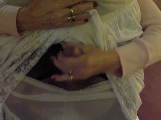 wife wanking me dressed in nylon
