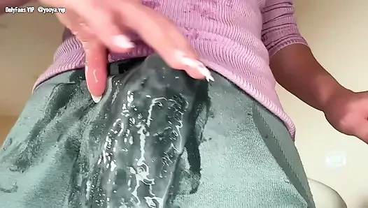 Sticky Stepmother’s cumshot was caught by her nerdy stepson, and he licked it
