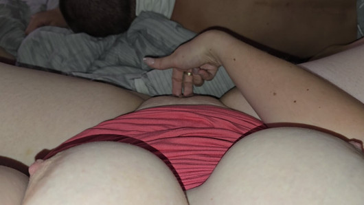 My Stepsister Gets Horny and Masturbates Next to Me in Couch