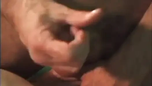 Mature couple pussy fucking and fingering in the bedroom, with cum in mouth