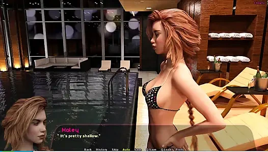 Haley hikayesi #14 - Adriana ve Haley yüzme havuzunda seksi bir an yaşadı... Johannes, Adriana'ya siktirdi.