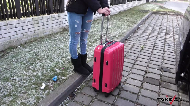 Stupid young blonde cheated by fake taxi driver and spread legs for him