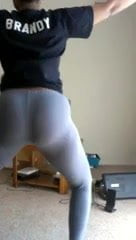 She's got a phat little booty in them sweat pants.