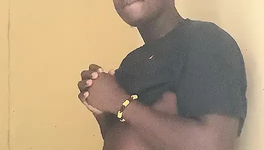Handsome guy mastubate with is dark cock