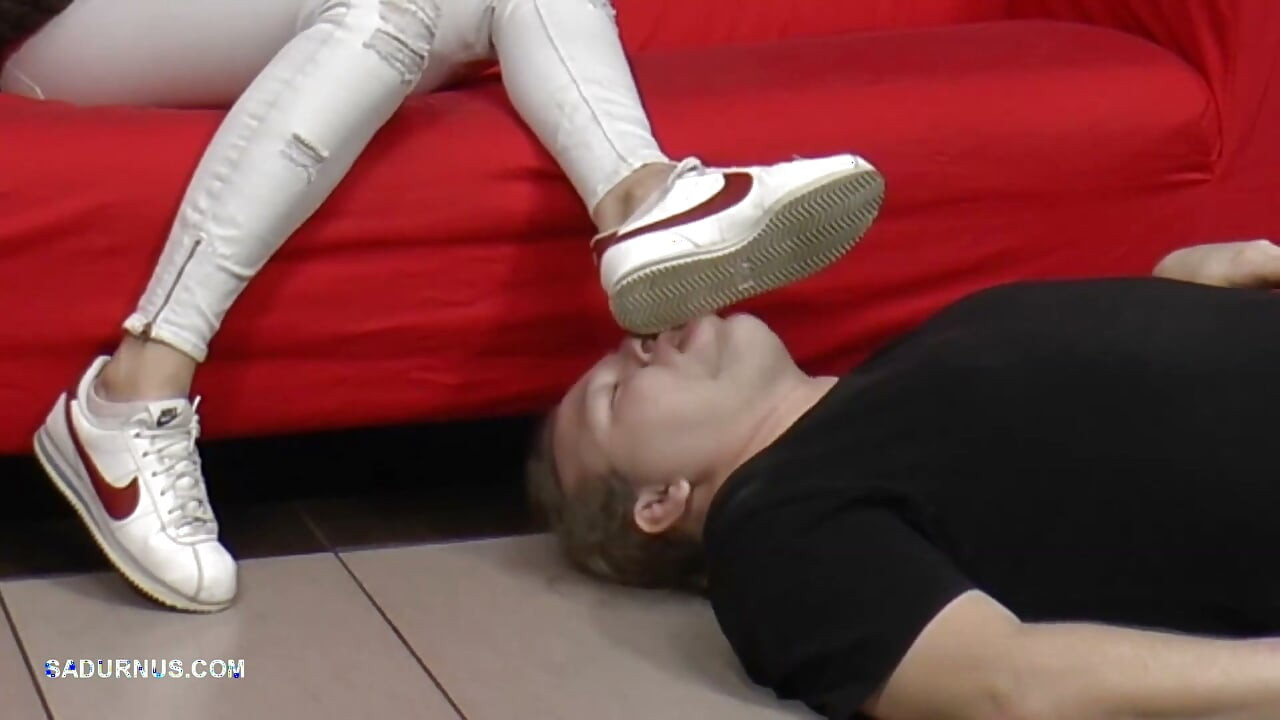 Evangelie Gets Her Shoes Cleaned and Smokes
