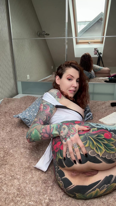 Spread my legs out on the bed to show off my pussy since i am bored