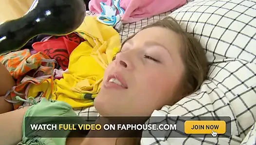 Small tits teen gets anal creampied by her big cock pussy destroyer boy