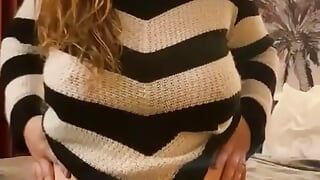 My lesbian stepsister got a surprise, a video of me fucking myself in her sweater