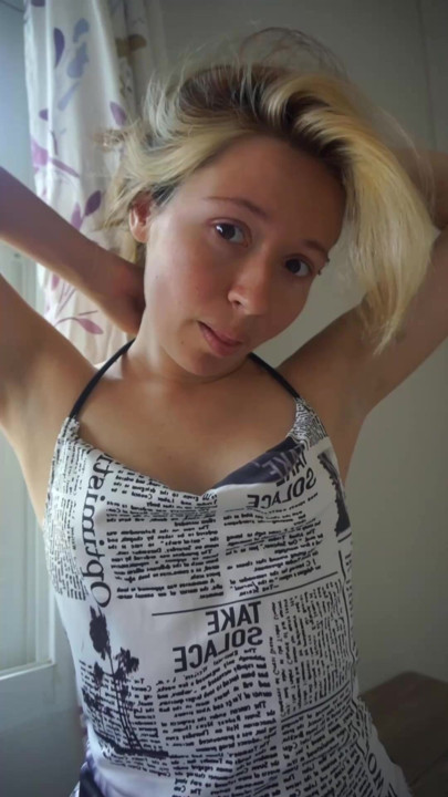 Cute 4'11" girl next door teasing in her room