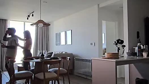 Perde arkası erkek arkadaşımla seks. Gerçek ve ev yapımı.