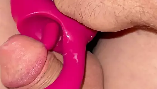 My tiny cock gets licked by sex toy
