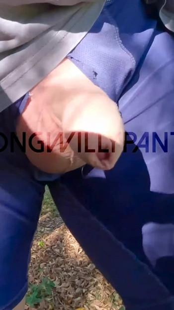 Powerful moment from "Out for a run with my cock popping out of my shorts"