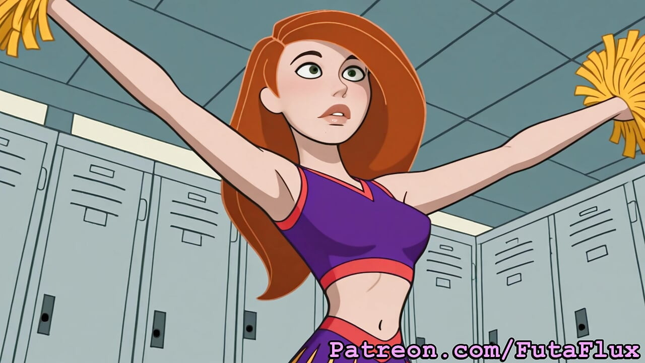 Futanari Kim Possible Masturbating, Cumshots, Self-Sucking