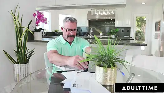 ADULT TIME - Pervert Lilith Grace Uses Stepmom's Phone To Tease New Stepdad With Feet & Dildo Videos