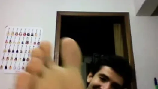 Straight guys feet on webcam #462