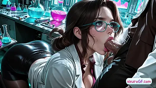 Big tits scientist AI babe gets pounded in a chaotic lab