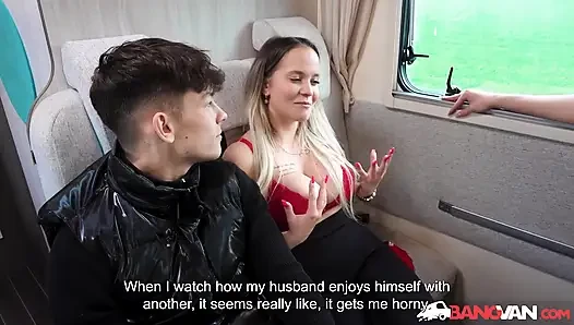 BANGVAN - Bimbo Olivia Sparkle fucks for money