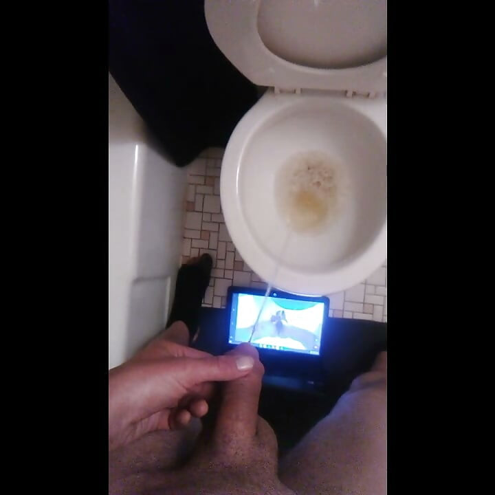 POV Transgirl Pissing on Herself and Camera; Double Angles