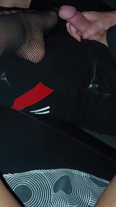 Horny wife in nylons gives handjob and footjob to stranger in car in public | Clip 1