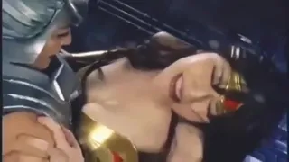 Wonder Woman squeezed and destroyed