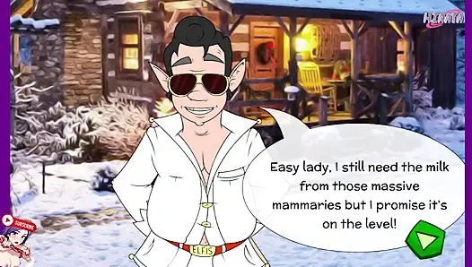 Sexuelle Fantasie vor Weihnachten. Reise zum Nordpol, um gemolken zu werden. Parodie