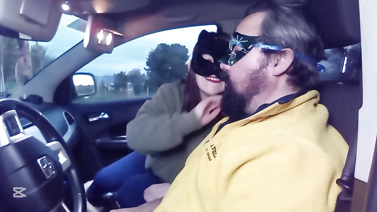 Gezicht slaan in de auto