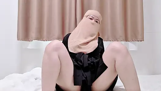 POV: Hijabi Girl Sensual Black Abaya Tease.