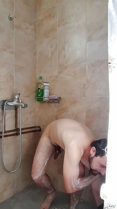Romanian gay man Daeros is goofing around with his eggplant and is taking advantage of it
