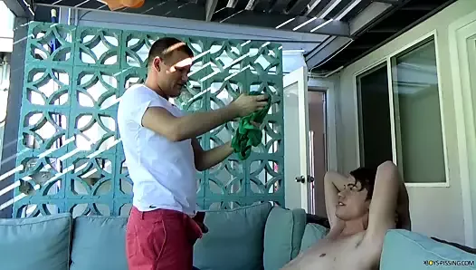 Young Jack Diamond drinks piss before bareback and fisting