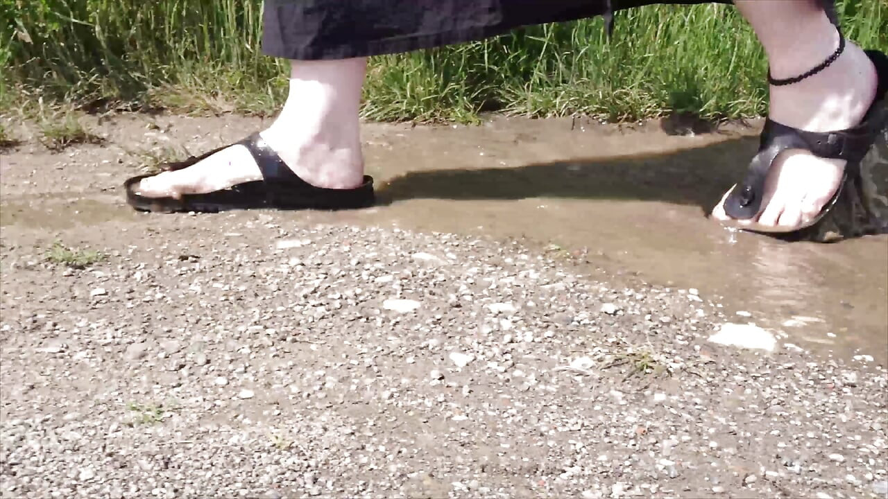 Little Walk with Puddles in Birkenstocks