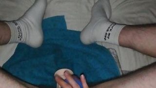 BottomBoy(Me) in Socks, play with big dildo&cums big loads