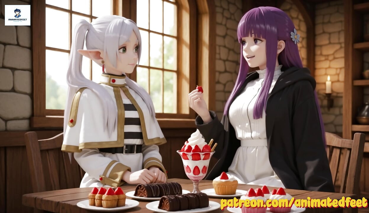 アニメーションのファーン・フリーレン アナルフットジョブ フェラチオ ティットジョブ