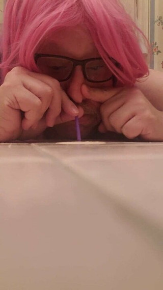 sissy me snorting my cum with a straw