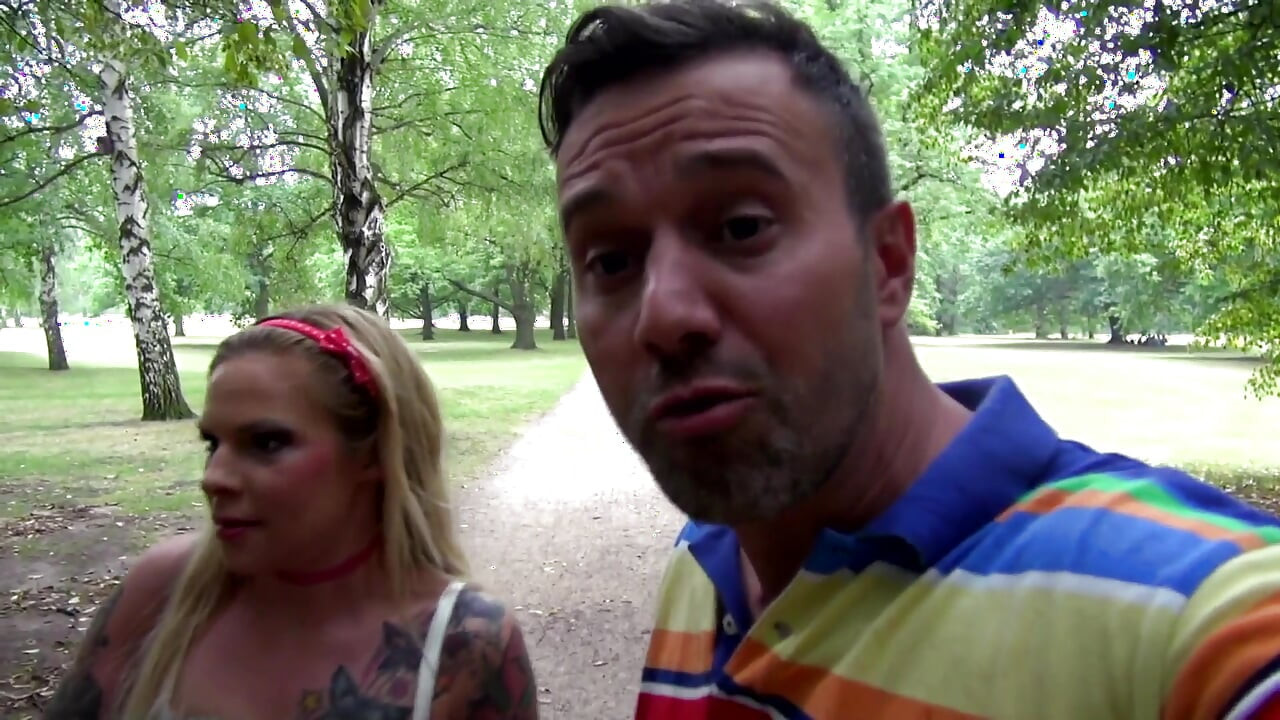 Blonde big boobed and tattooed milf accepts pickup pissing and deepthroating fuck